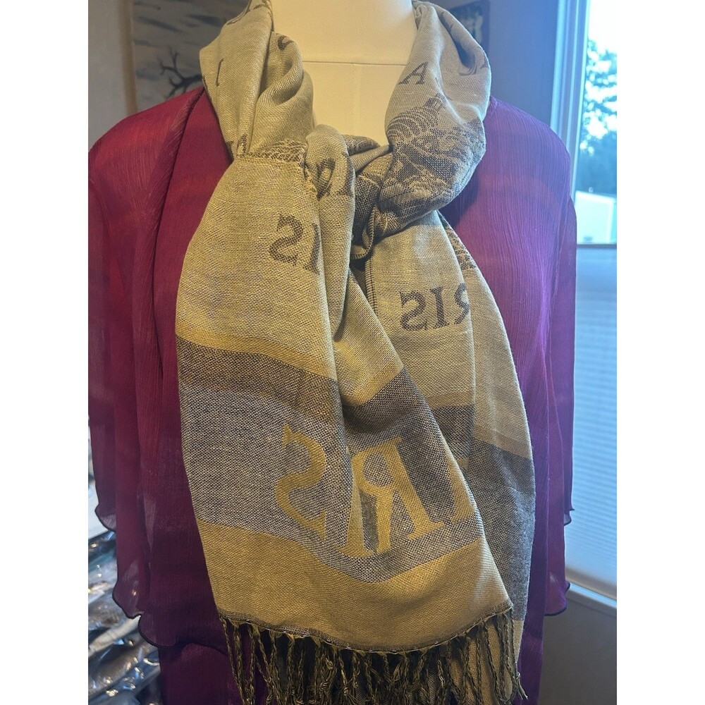 Elegant Paris Gold and Gray Scarf